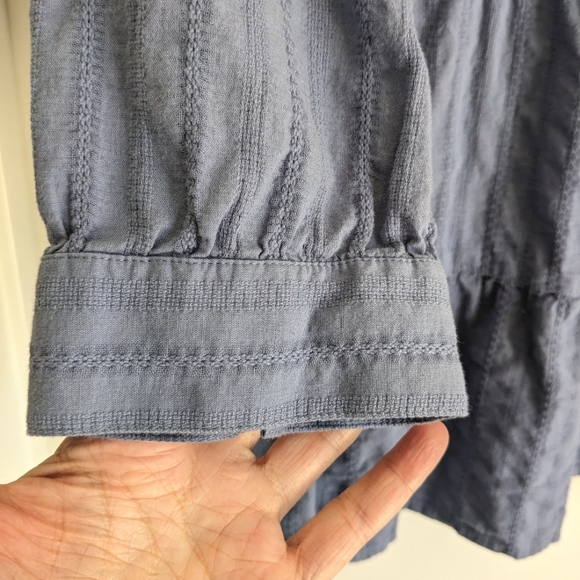 J. Jill| Light Blue, Tiered Long Sleeve Blouse, Size Large - Picture 5 of 7